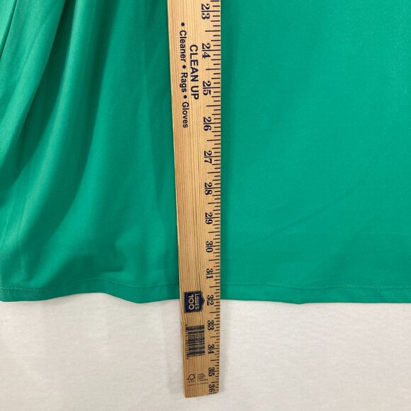 Susan Graver size 3X Kelly Green Button Sleeve Detail Liquid Knit Comfy Blouse - Picture 5 of 10